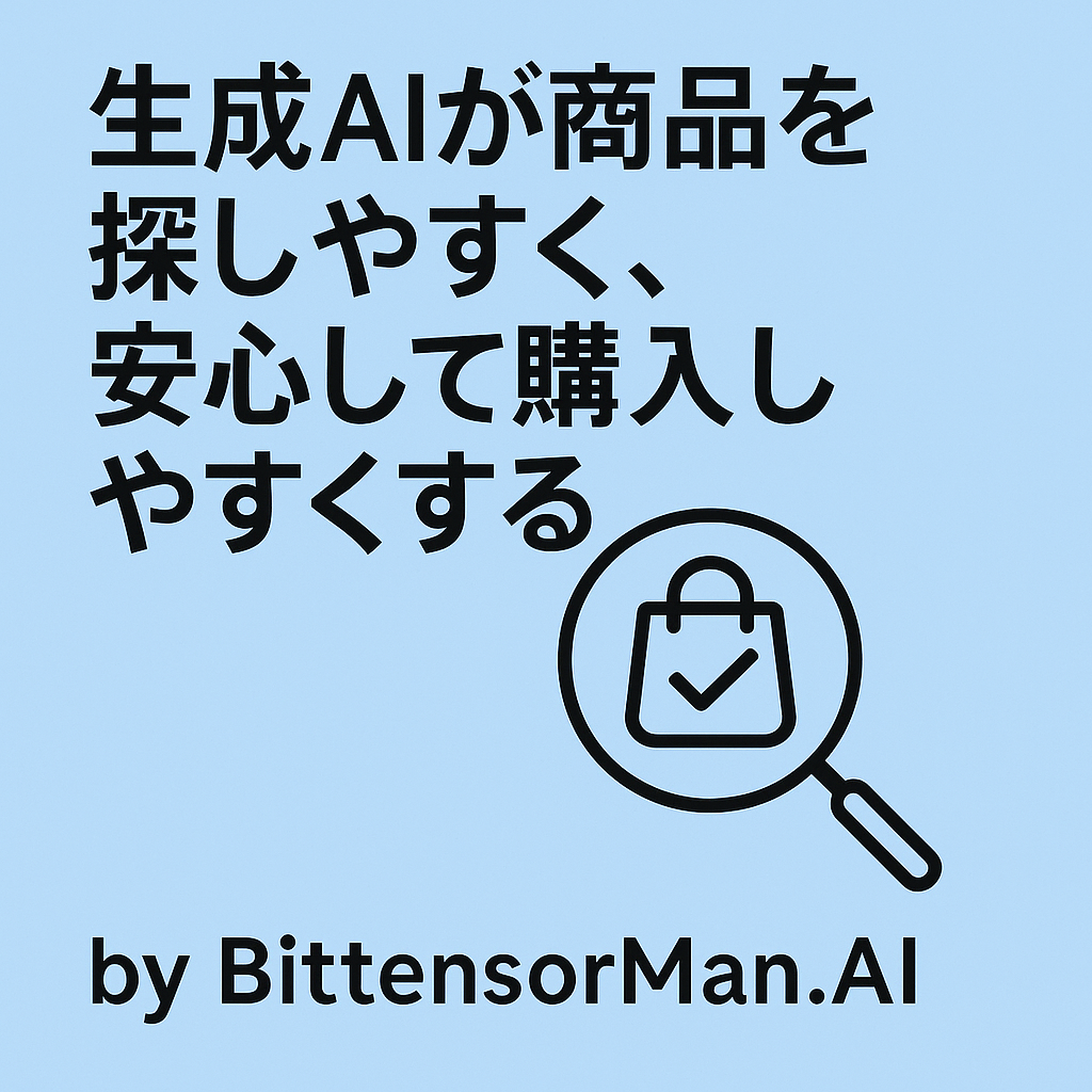 生成AIが商品を探しやすく、安心して購入しやすくする
by BittensorMan.AI